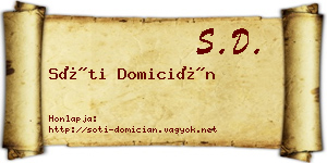 Sóti Domicián névjegykártya